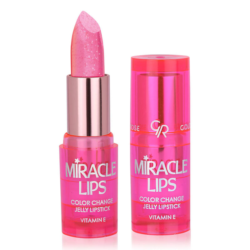 خرید و قیمت رژ لب حرارتی ژله ای گلدن رز Golden rose مدل Miracle Lips شماره 101 رنگ Berry Pink