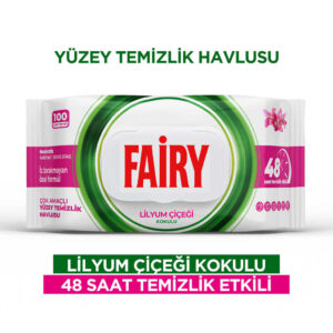 خرید و قیمت دستمال مرطوب چند منظوره سطوح فیری fairy رایحه لیلیوم بسته 100 عددی