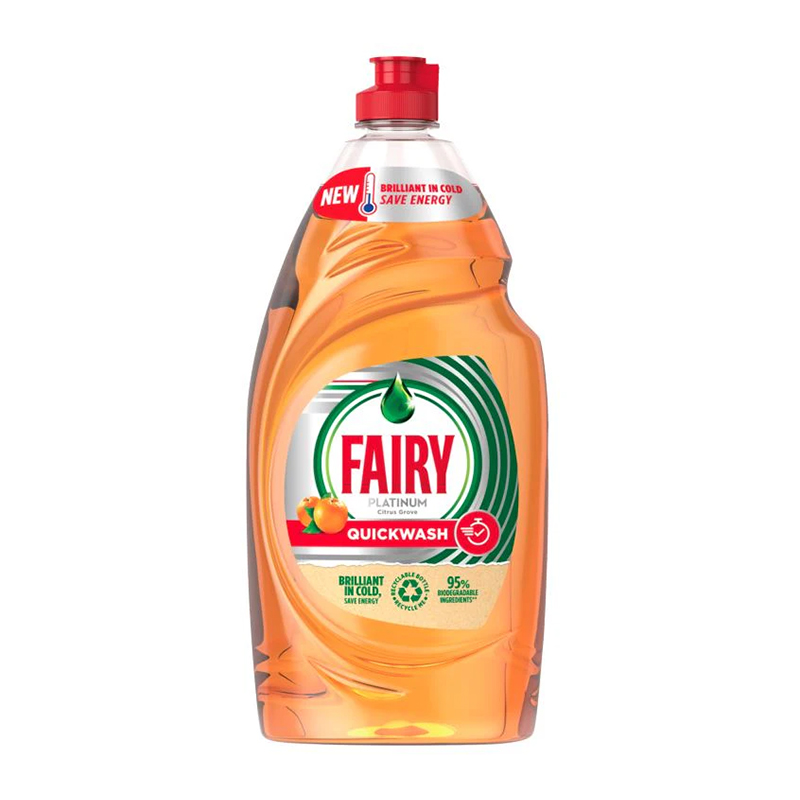 خرید و قیمت مایع ظرفشویی فیری Fairy مدل Platinum Quick Wash رایحه پرتقال حجم 820 میل