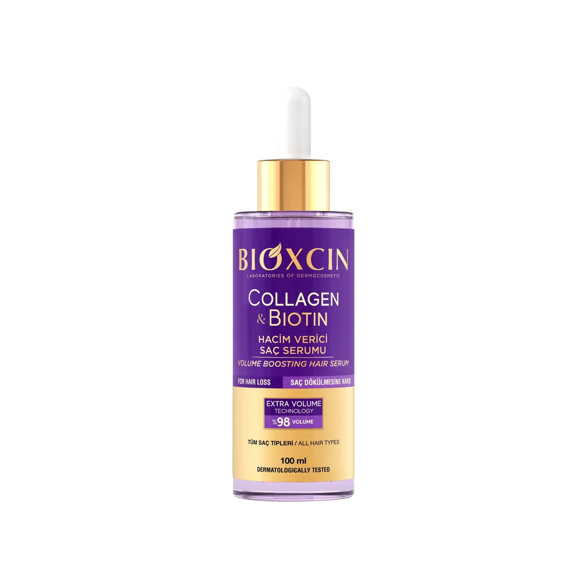 خرید و قیمت سرم مو ضد ریزش و حجم دهنده بیوکسین Bioxcin حاوی کلاژن و بیوتین حجم 100 میل