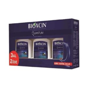 خرید و قیمت پک 3 عددی شامپو بیوکسین BIOXCIN مدل QUANTUM مو های نرمال و خشک حجم 300 میل