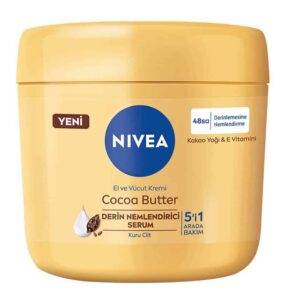 خرید و قیمت کرم مرطوب کننده دست و بدن نیوا Nivea کره کاکائو و ویتامین E حجم 400 میل
