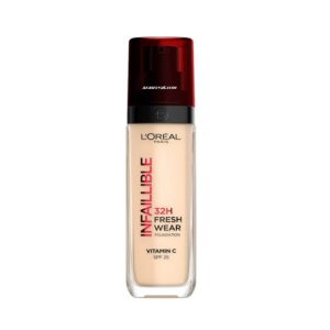 خرید و قیمت کرم پودر شیشه ای لورال LOREAL مدل INFAILLIBLE شماره 015 رنگ poecelain حجم 30 میل