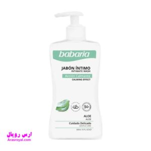 خرید و قیمت ژل شستشوی بانوان باباریا babaria حاوی عصاره آلوئه ورا مدل ضد التهاب حجم 300 میل
