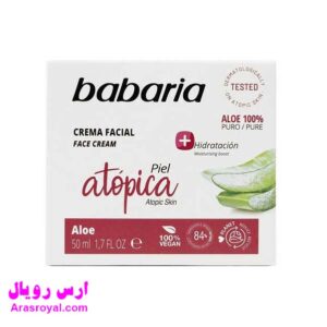 خرید و قیمت کرم آبرسان صورت باباریا babaria پوست آتوپیک (خیلی حساس) حاوی عصاره آلوئه ورا حجم 50 میل