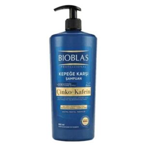 خرید و قیمت شامپو ضد شوره بیوبلاس BIOBLAS حاوی کافئین و زینک حجم 900 میل