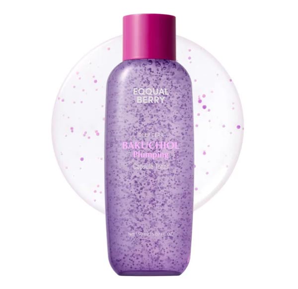 خرید و قیمت تونر کپسولی ضد چروک و جوانساز باکوچیول پلامپینگ اکوال بری EQQUALBERRY مدل Bakuchiol Plumping Toner حجم 150 میل