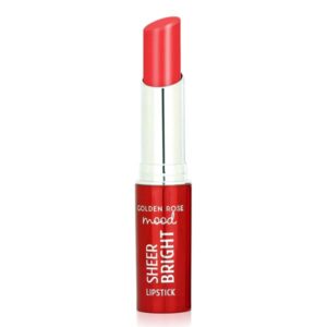 خرید و قیمت رژ لب جامد براق گلدن رز Golden Rose مدل شیر برایت Sheer Bright رنگ Coral Red شماره 103