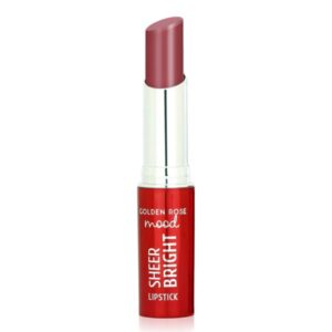 خرید و قیمت رژ لب جامد براق گلدن رز Golden Rose مدل شیر برایت Sheer Bright رنگ Mood Mauve شماره 107