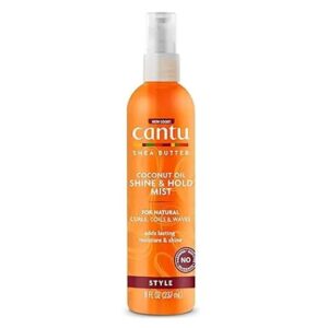 خرید و قیمت اسپری فیکساتور و درخشان کننده مو های فر کنتو Cantu حاوی روغن نارگیل و شی باتر حجم 236 میل