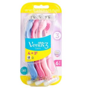 خرید و قیمت خودتراش زنانه ونوس Gillette Venus مدل Colors سه لبه بسته 6 عددی