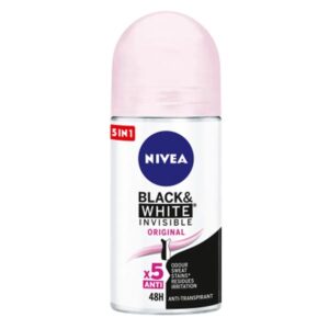 خرید و قیمت مام رولی ضد تعریق نیوا Nivea زنانه مدل Black and White Invisible بلک اند وایت حجم 50 میل