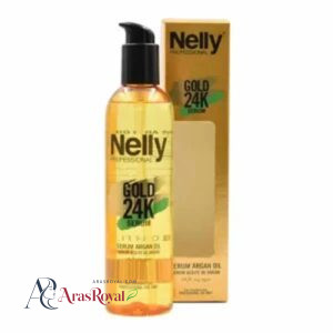 خرید و قیمت سرم مو حاوی آرگان گلد نلی Nelly سری Gold 24K حجم 200 میل