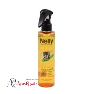 خرید و قیمت اسپری ترمیم کننده و احیا کننده کراتین گلد نلی Nelly مدل 24K LIQUID KERATIN حجم 200 میل