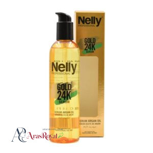 خرید و قیمت سرم مو حاوی آرگان گلد نلی Nelly سری Gold 24K حجم 300 میل