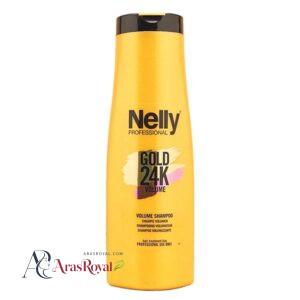 خرید و قیمت شامپو حجم دهنده گلد نلی Nelly مدل Gold 24k Volume حجم 400 میل