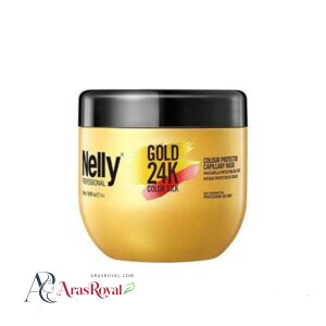 خرید و قیمت ماسک مو تثبیت کننده رنگ مو گلد 24K نلی Nelly حجم 500 میل