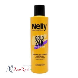 خرید و قیمت شامپو ضد ریزش مو گلد نلی Nelly مدل 24K ANTI-HAIR LOSS SHAMPOO حجم 400 میل