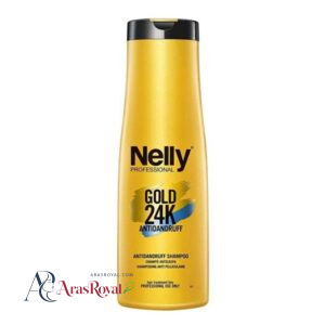 خرید و قیمت شامپو ضد شوره پروفشنال گلد نلی Nelly مدل Gold 24k Antidandruff حجم 400 میل