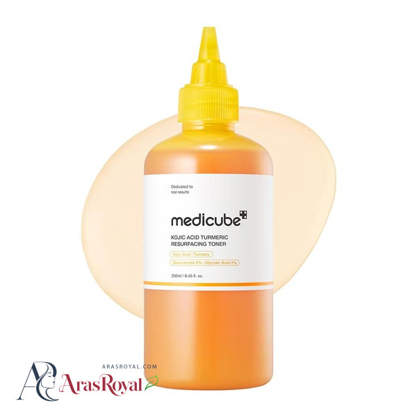 خرید و قیمت تونر لایه بردار و ضد لک مدی کیوب Medicube حاوی کوجیک اسید و گلیکولیک اسید حجم 250 میل